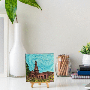 Qutub Minar in Mini Canvas - Art for Study Table