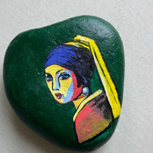 Girl with a Pearl Earring on Stone - Paper Weight